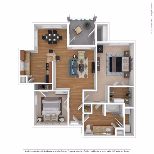 2 Bed 1 Bath 1006 SqFt (919 Net) 1332 floor plan